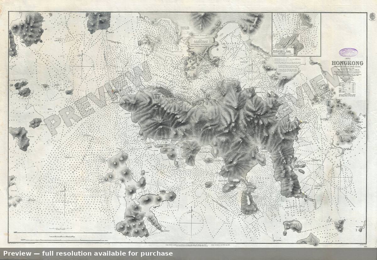 Antique map: Hong Kong, 1889
