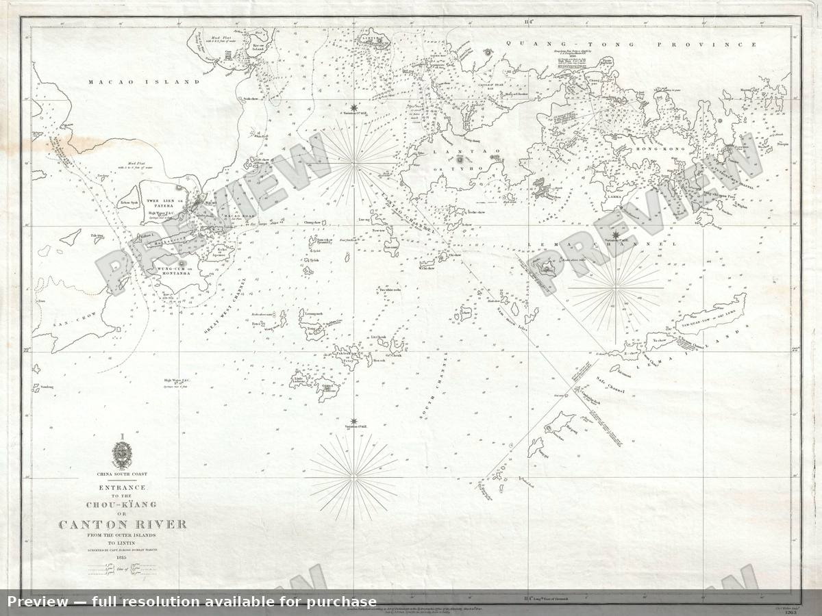 Antique map: Hong Kong, 1840