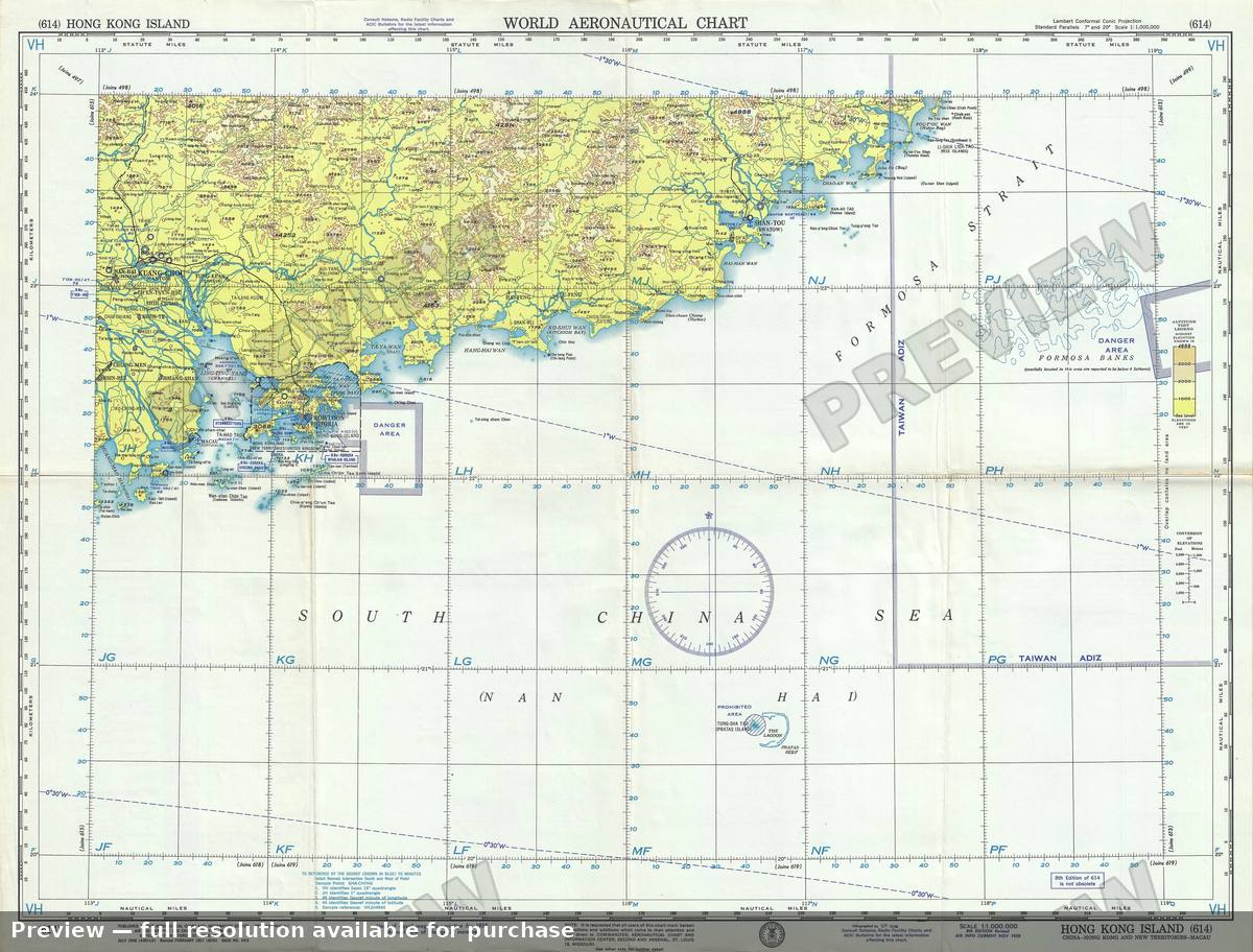 Antique map: Hong Kong Island, 1958, 1958