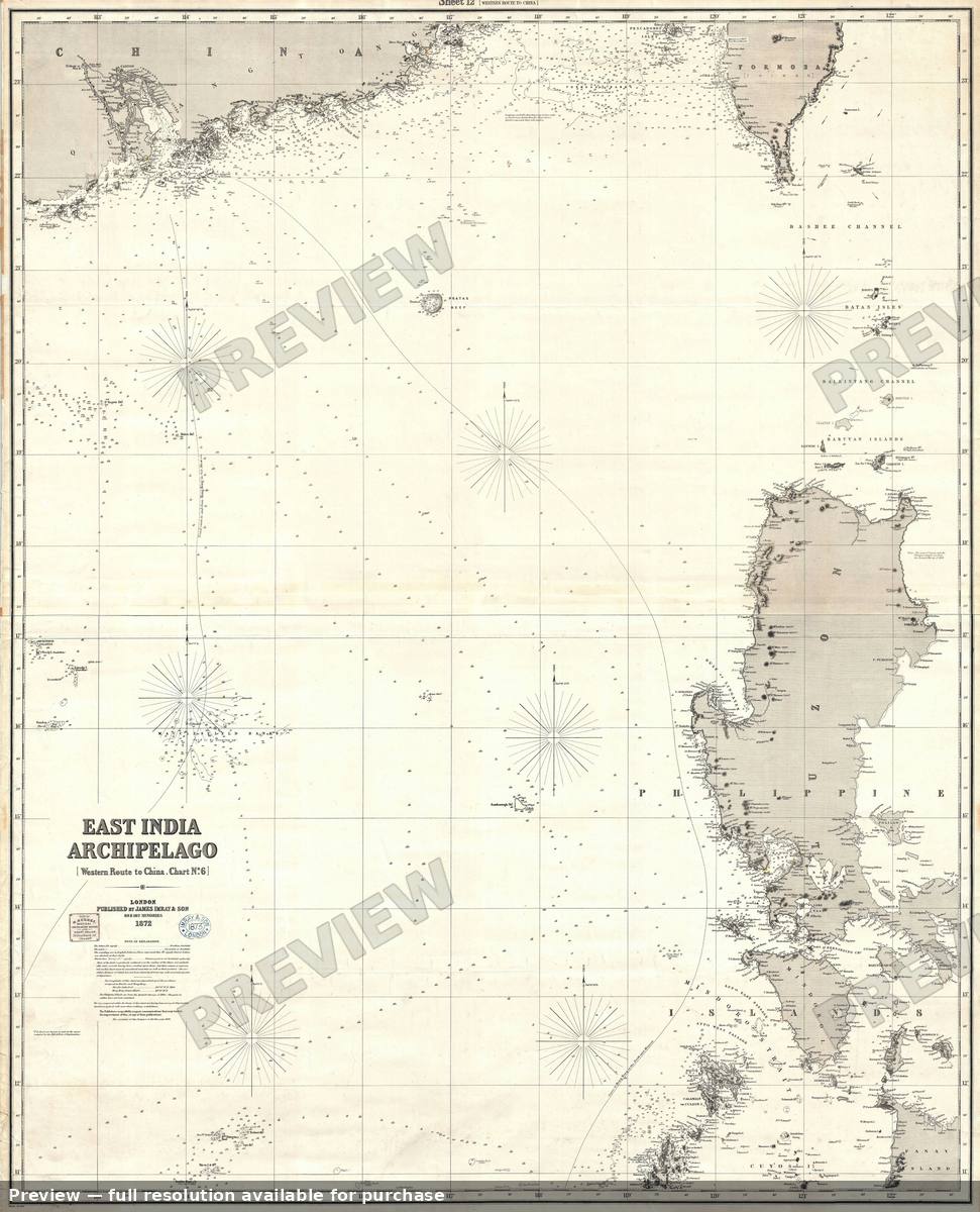 Antique map: Hong Kong Taiwan Philippines, 1872