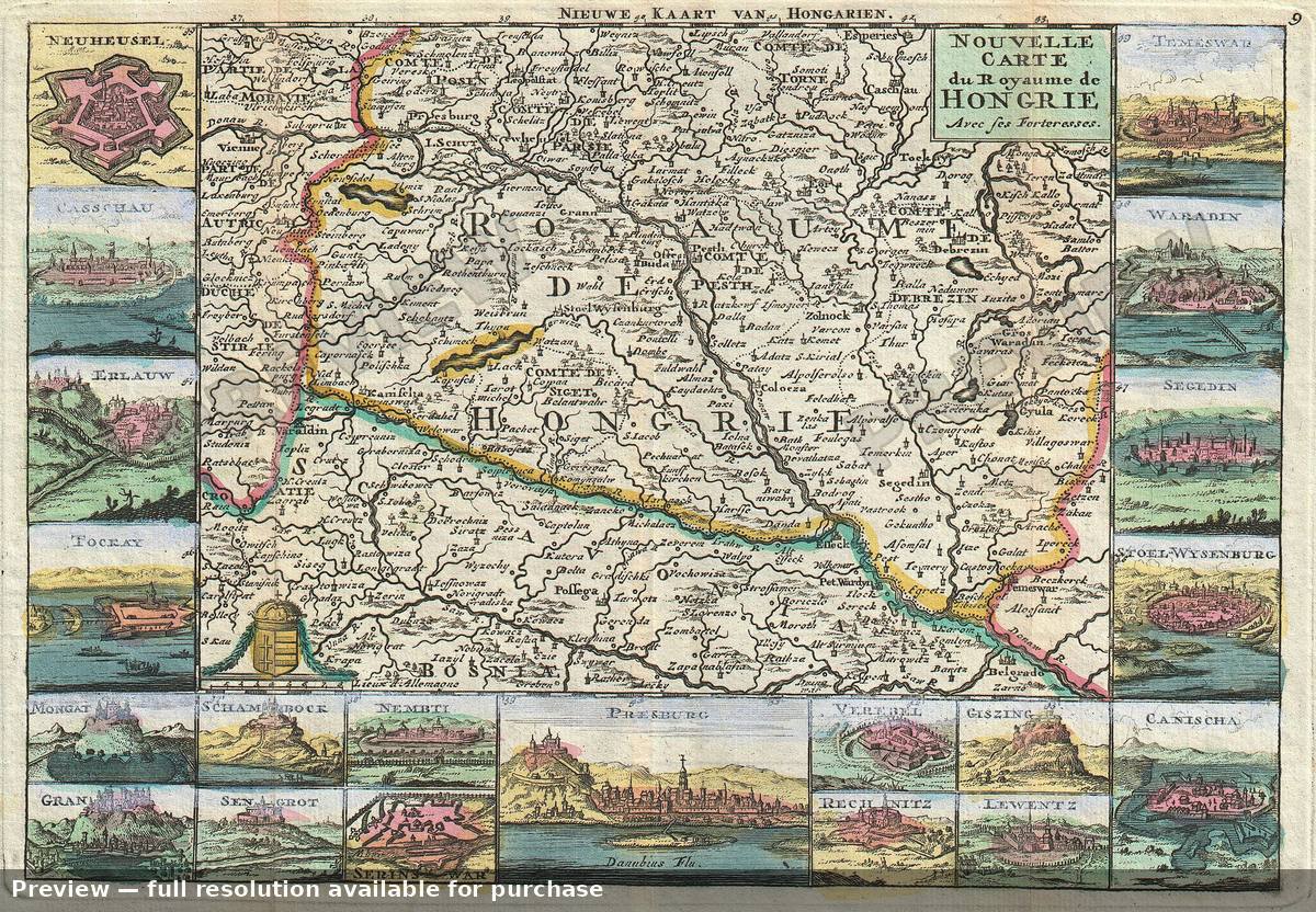 Antique map: Hongrie, 1747, 1747
