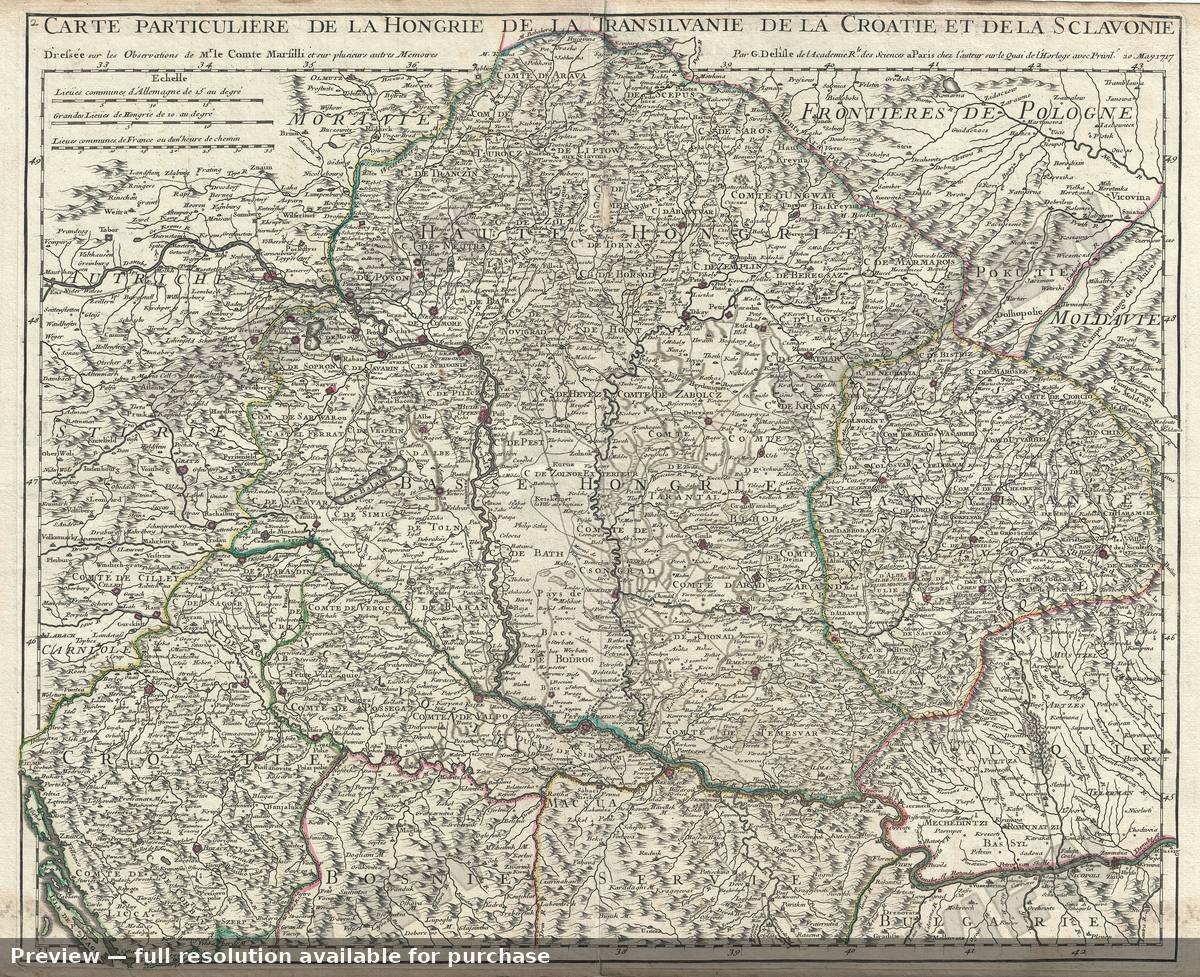 Antique map: Hongrie De La Transilvanie, 1717, 1717