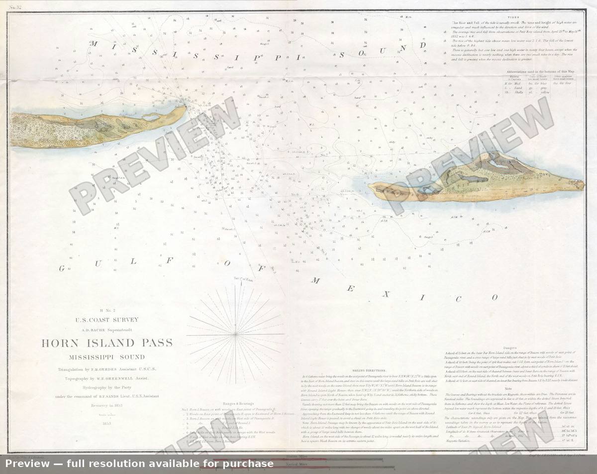 Antique map: Horn Island Pass, 1853, 1853