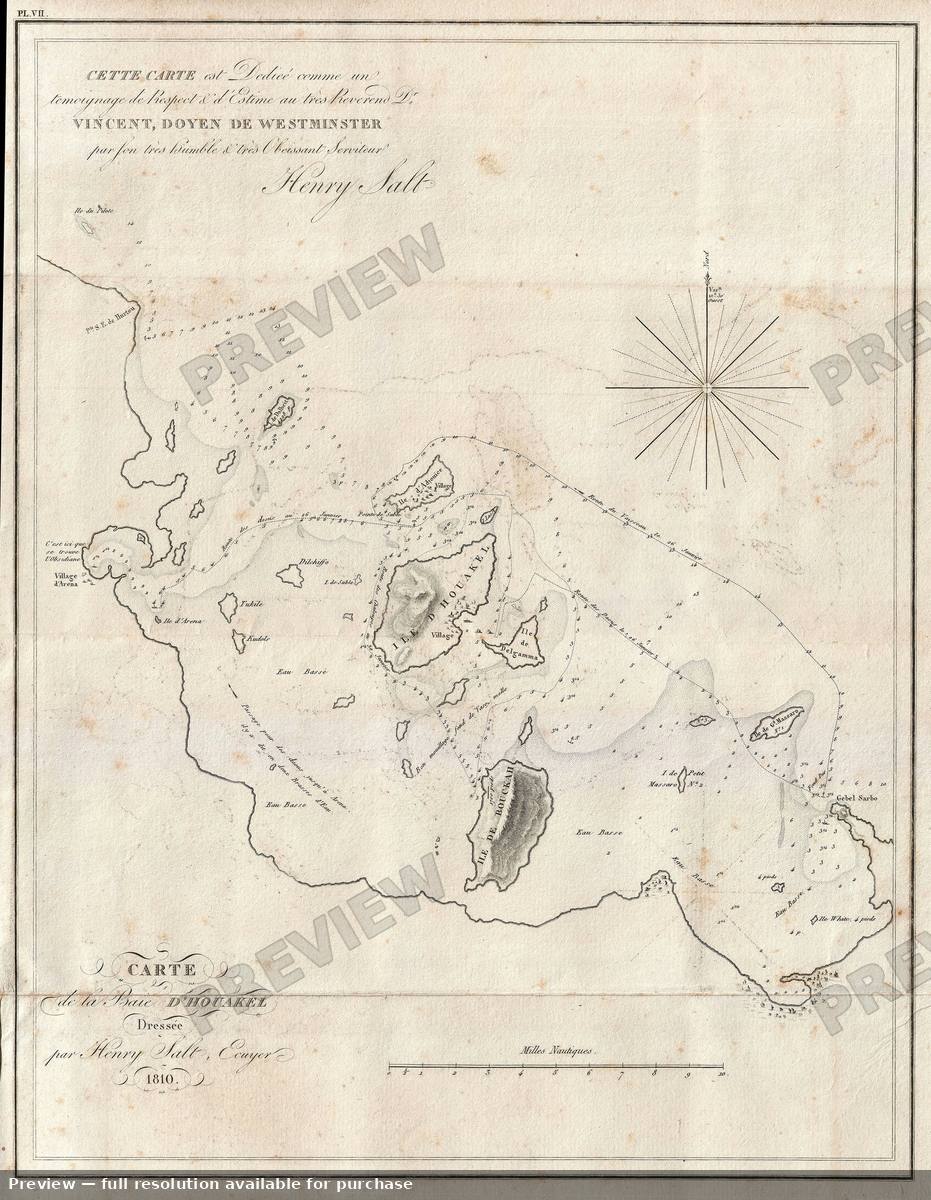 Antique map: Houakel, 1810