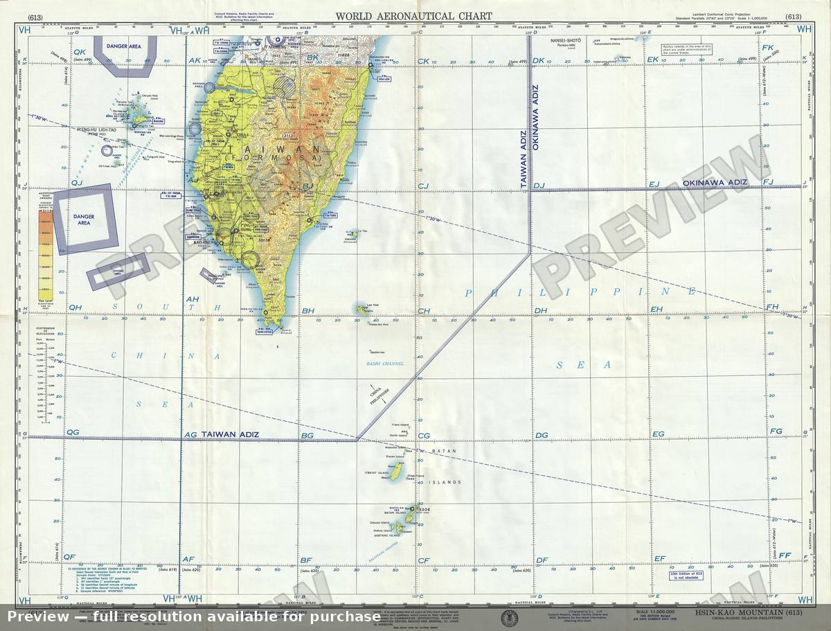 Antique map: Hsin Kao Mountain, 1958, 1958