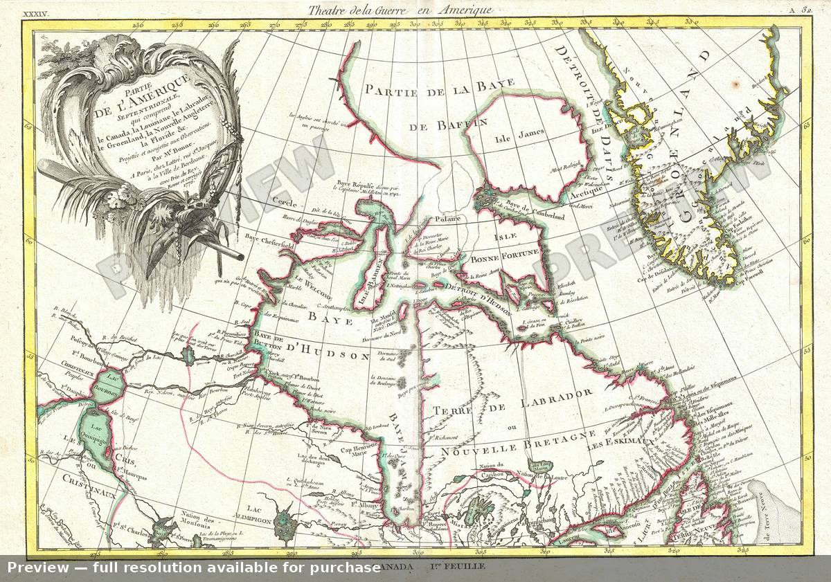 Antique map: Hudson Bay, 1776, 1776