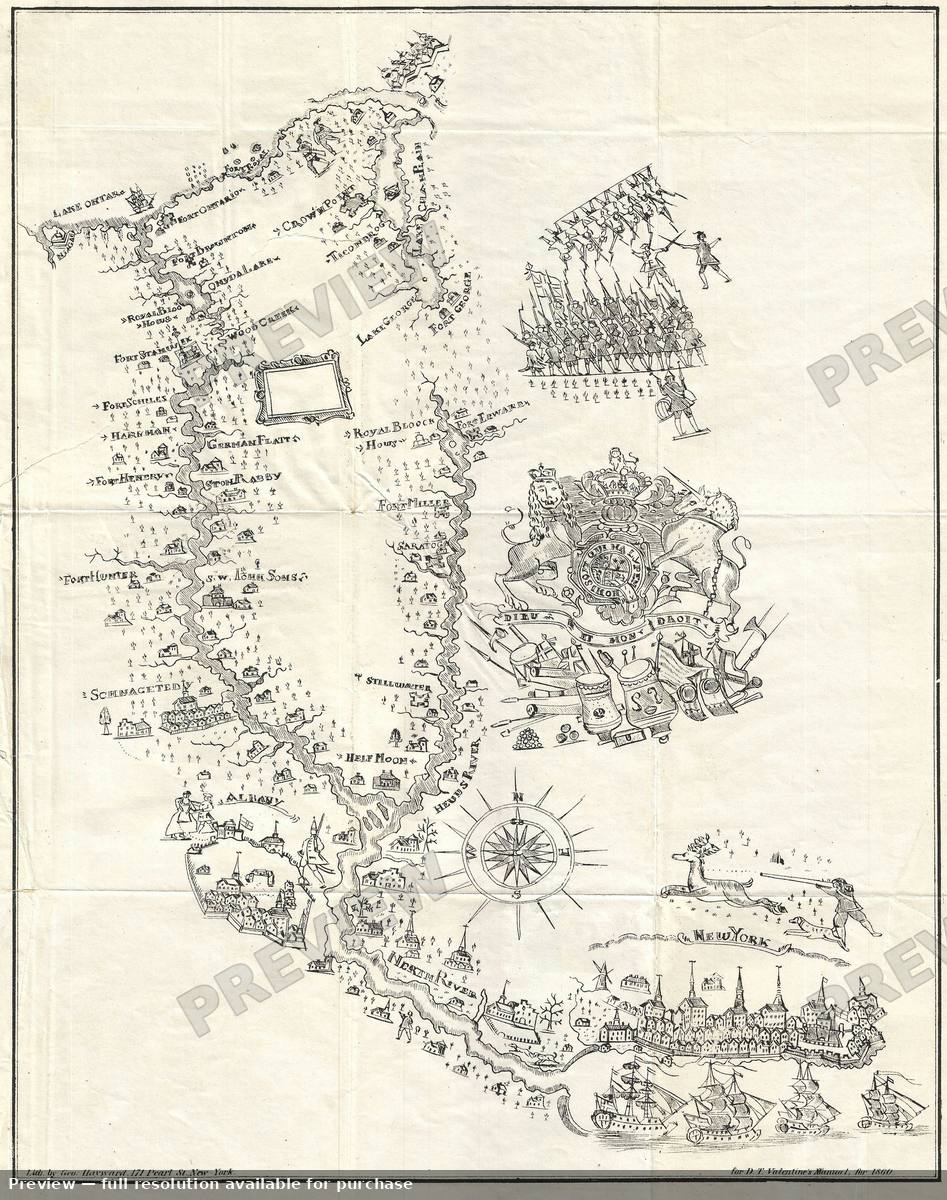 Antique map: Hudson Valley, 1860