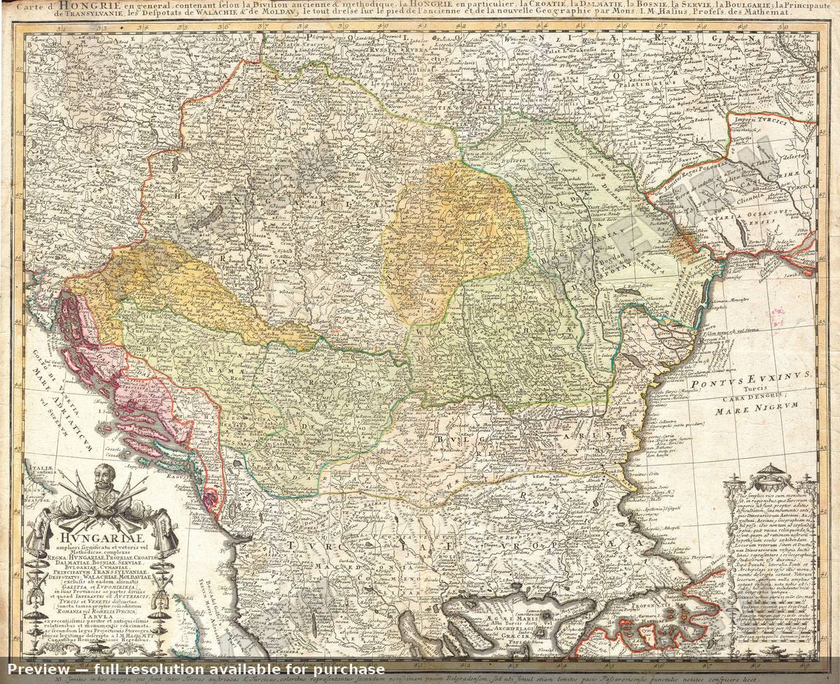 Antique map: Hungarie, 1752, 1752