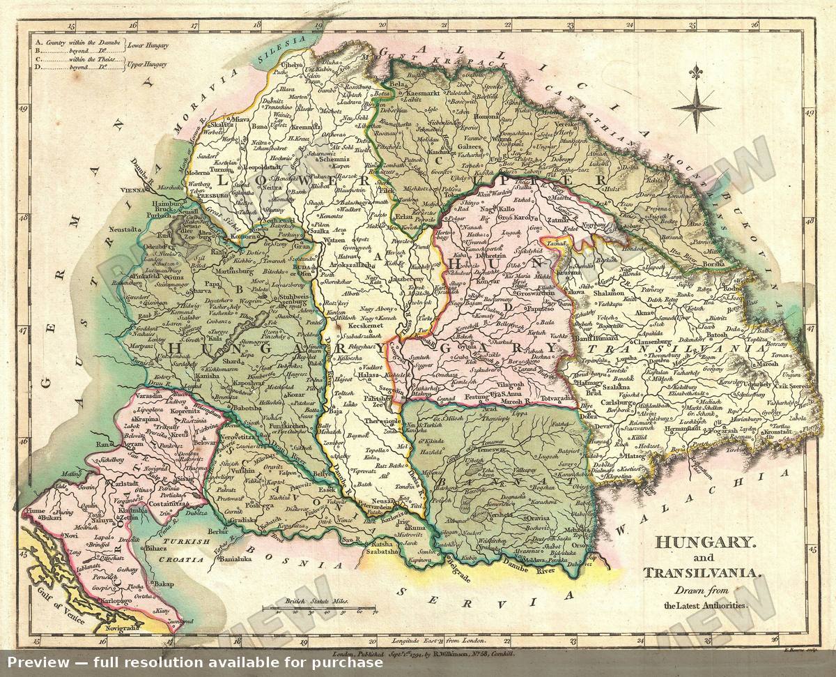 Antique map: Hungary Transylvania, 1794