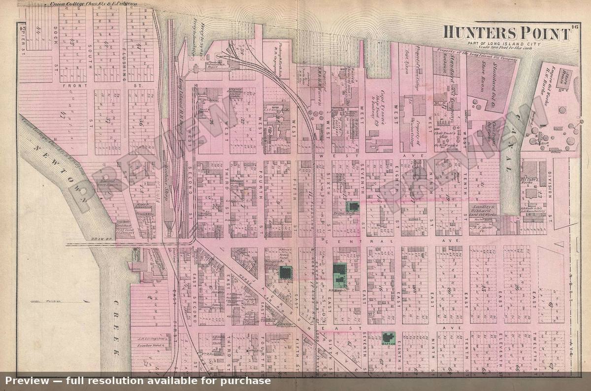 Antique map: Hunters Point 2, 1873