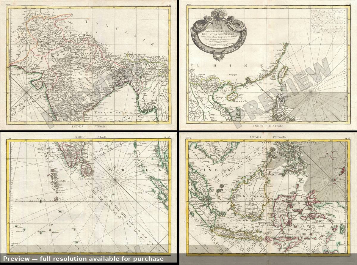 Antique map: Hydro Geo Graphique Indes, 1771, 1771