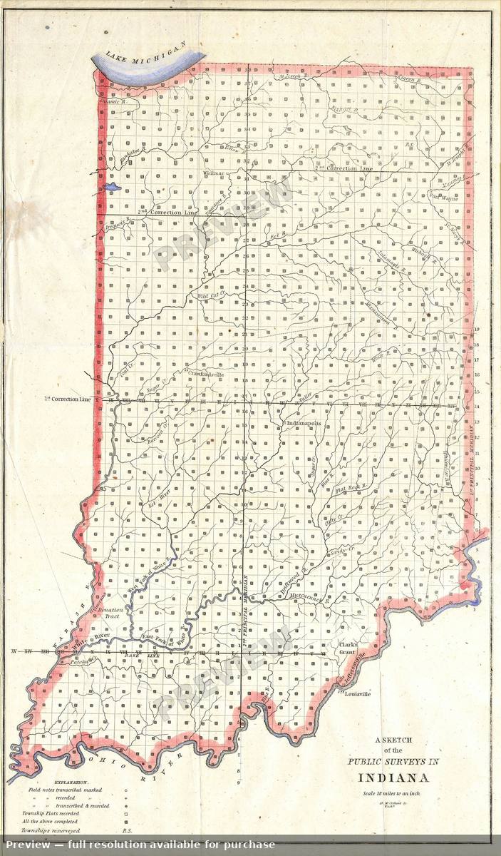 Antique map: IN, 1850