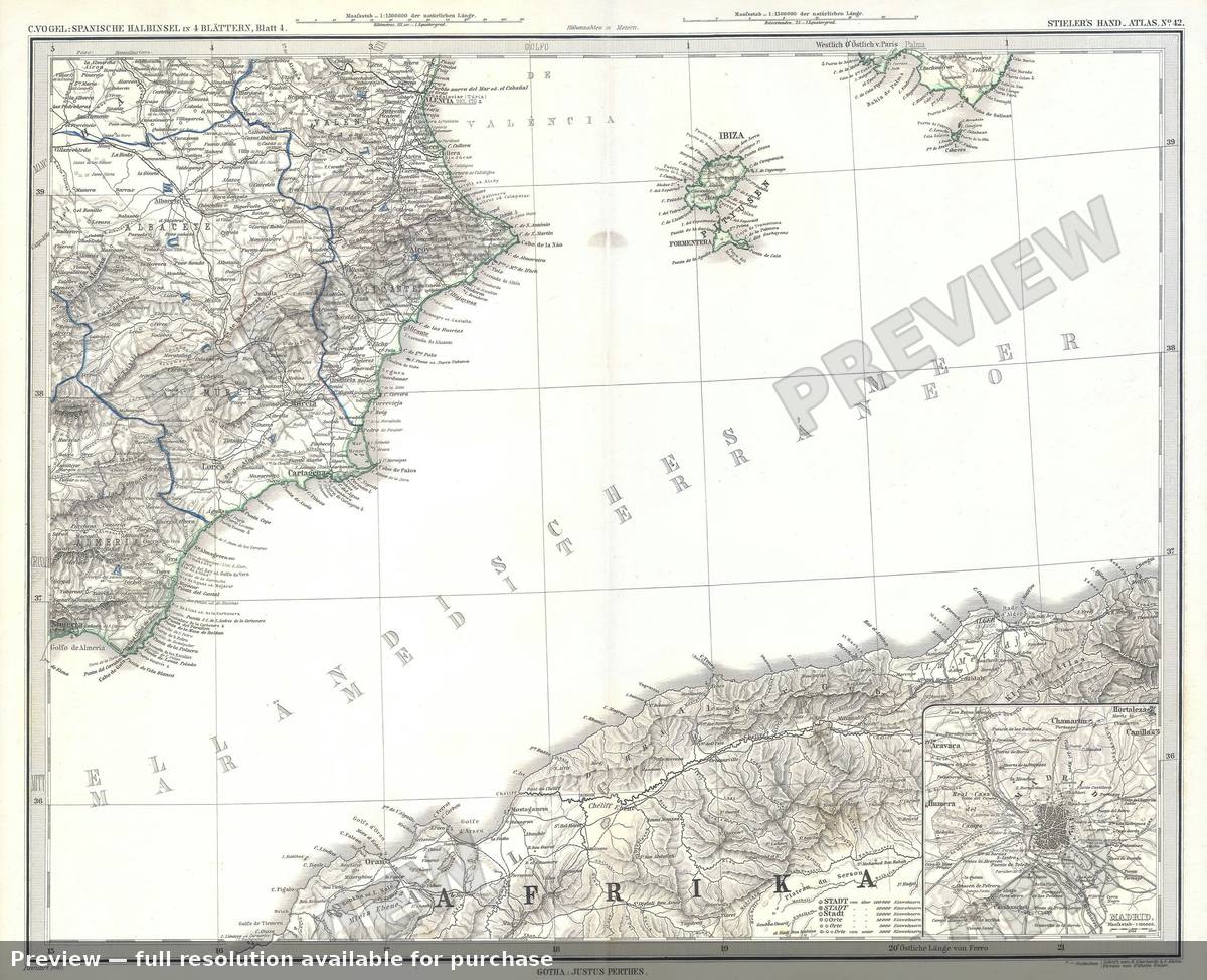 Antique map: Ibiza, 1873, 1873