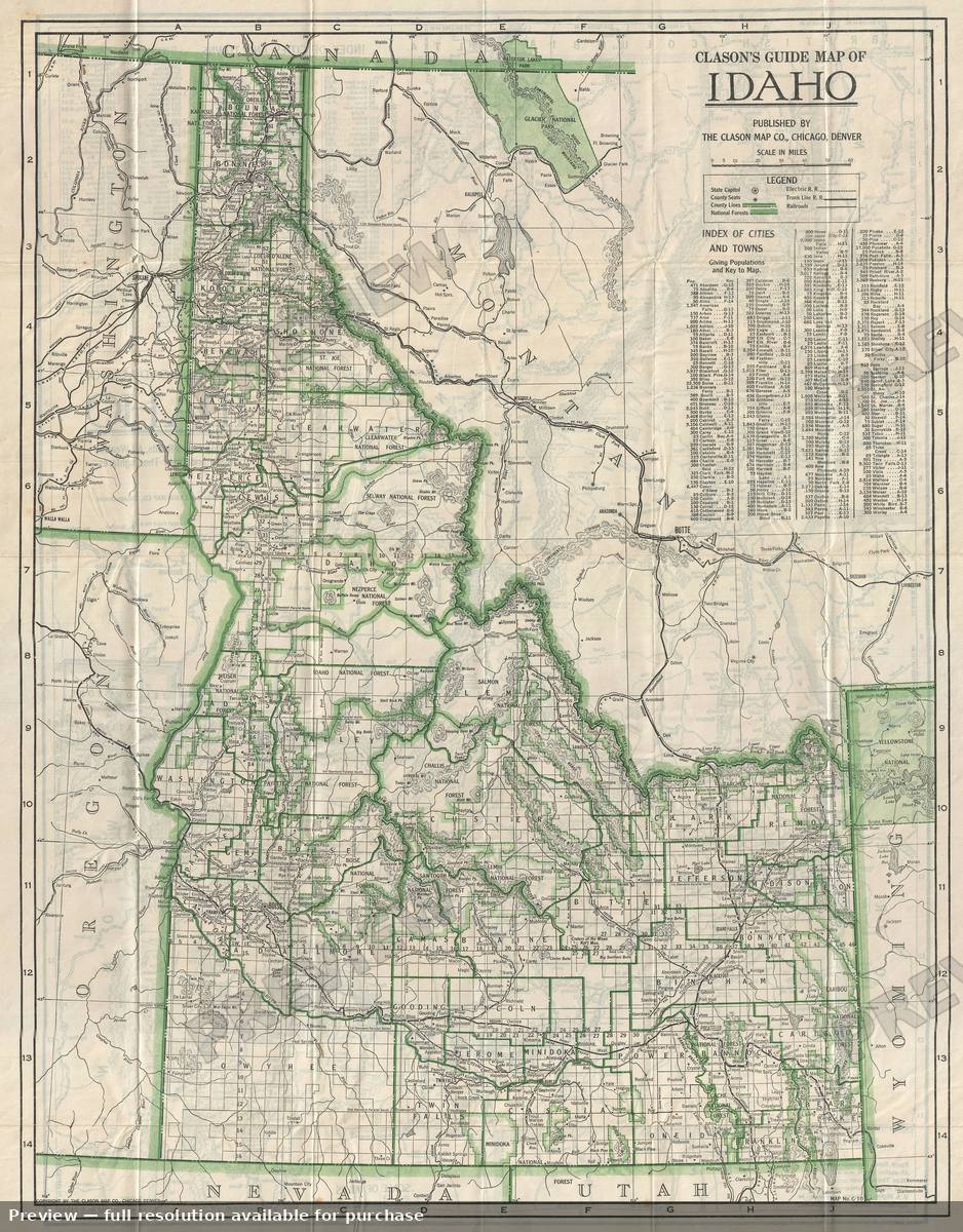 Antique map: Idaho, 1920