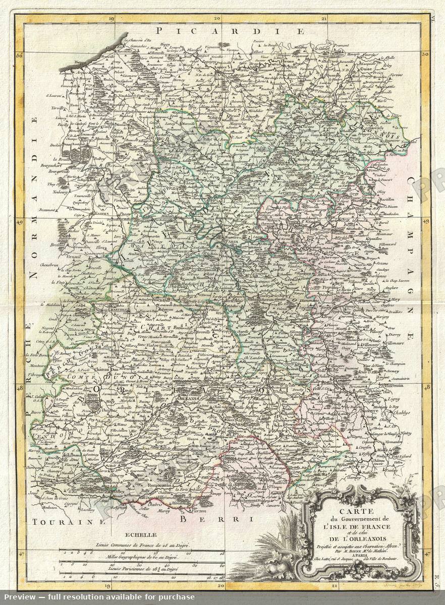 Antique map: Illde France 2, 1771, 1771