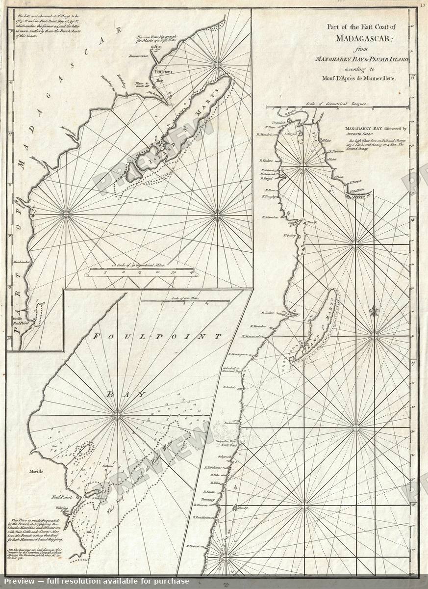 Antique map: Ille Sainte Marie, 1779, 1779