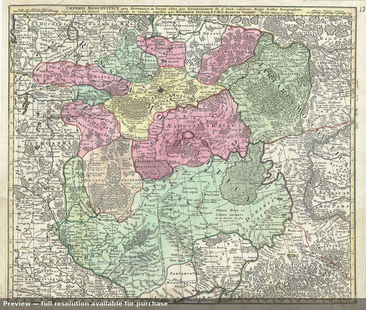 Antique map: Imperii Moscovitici, 1730
