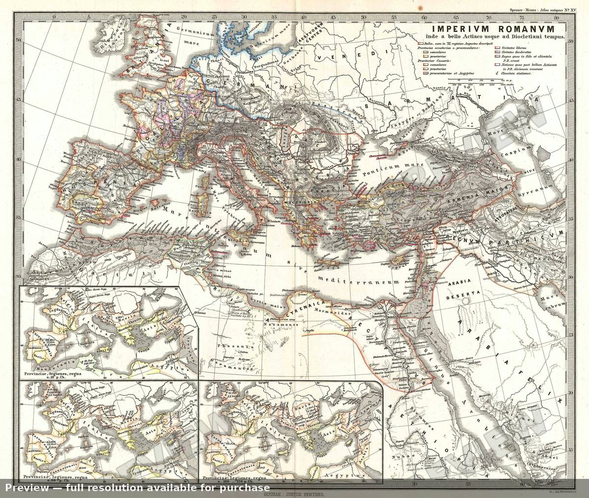 Antique map: Imperium Romanum Diocletian, 1865