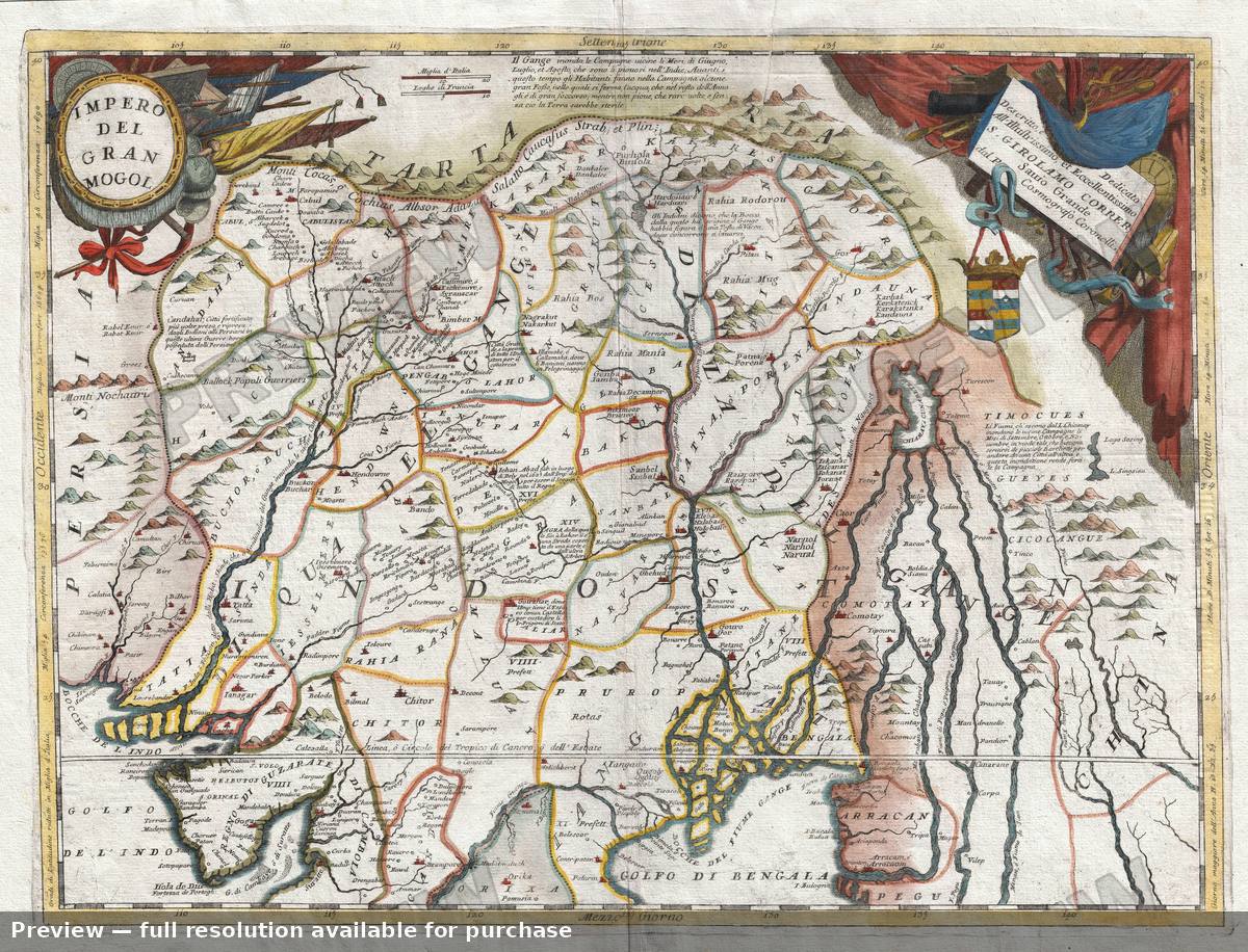 Antique map: Impero Del Gran Mogol, 1691