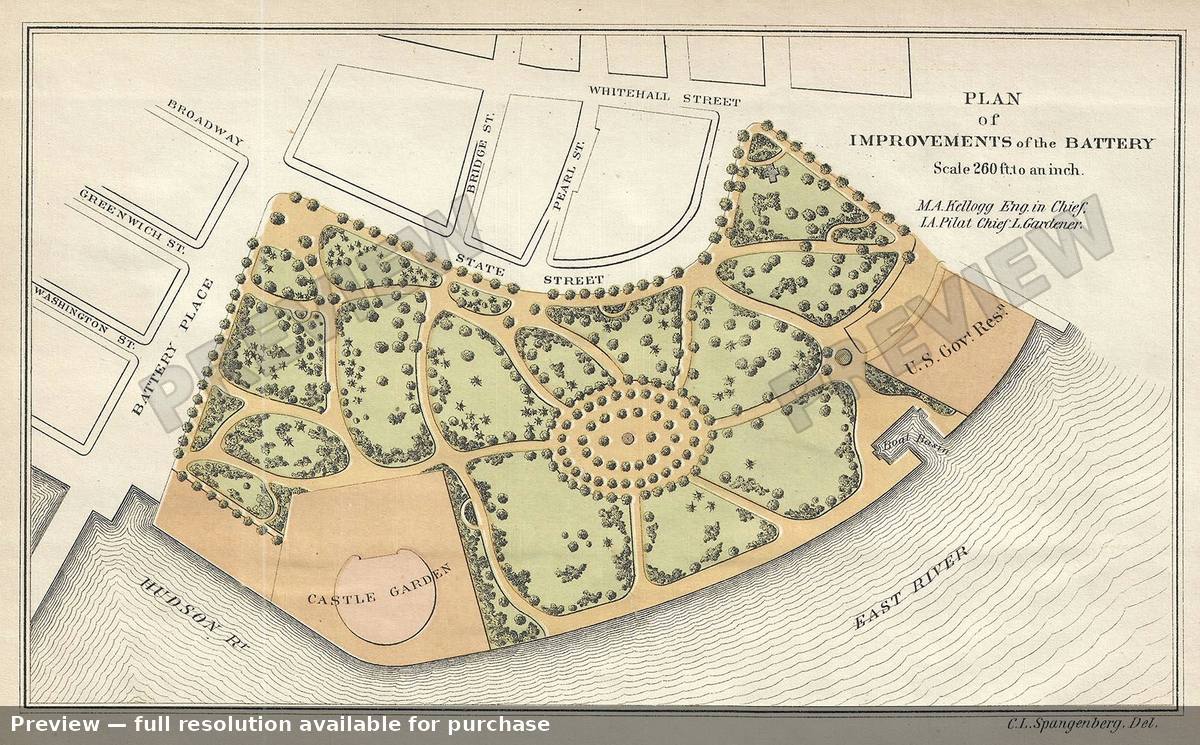Antique map: Improvements Battery, 1871