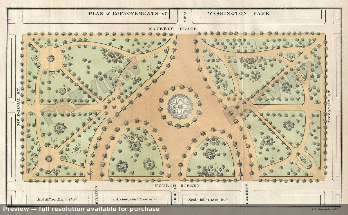 Antique map: Improvements Washington Park, 1871, 1871