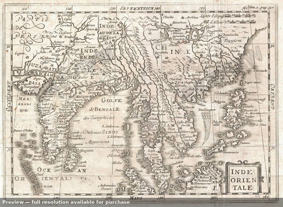 Antique map: Inde Orientale, 1700, 1700