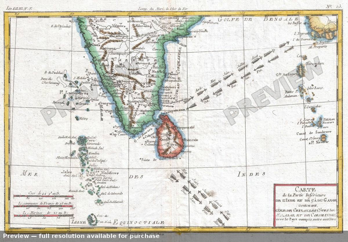Antique map: Indes, 1780, 1780