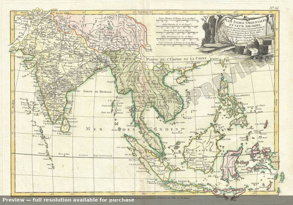 Antique map: Indes Orientales, 1783, 1783
