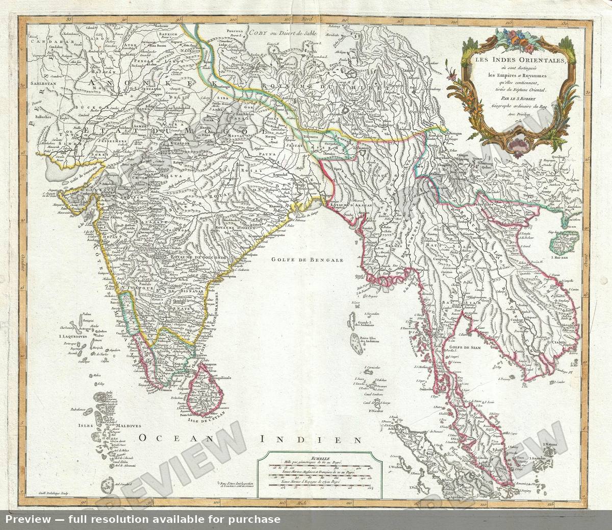 Antique map: Indes Orientales, 1757, 1757