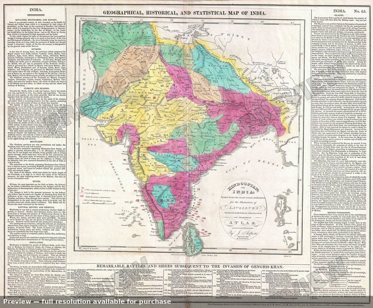 Antique map: India, 1821, 1821