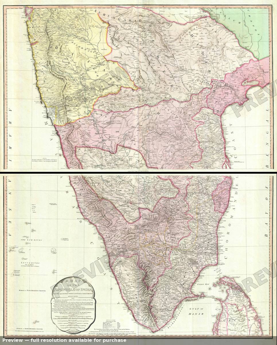 Antique map: India, 1800, 1800