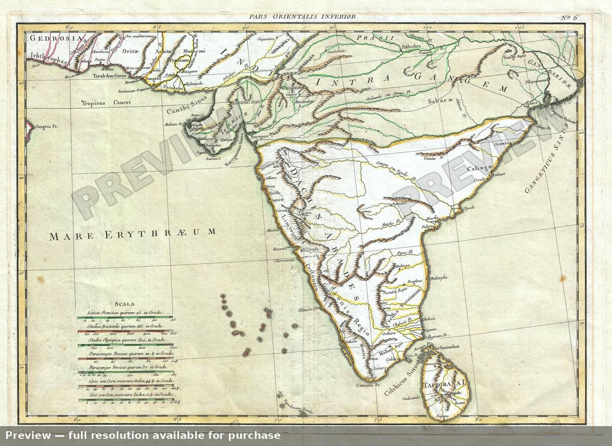Antique map: India, 1750, 1750
