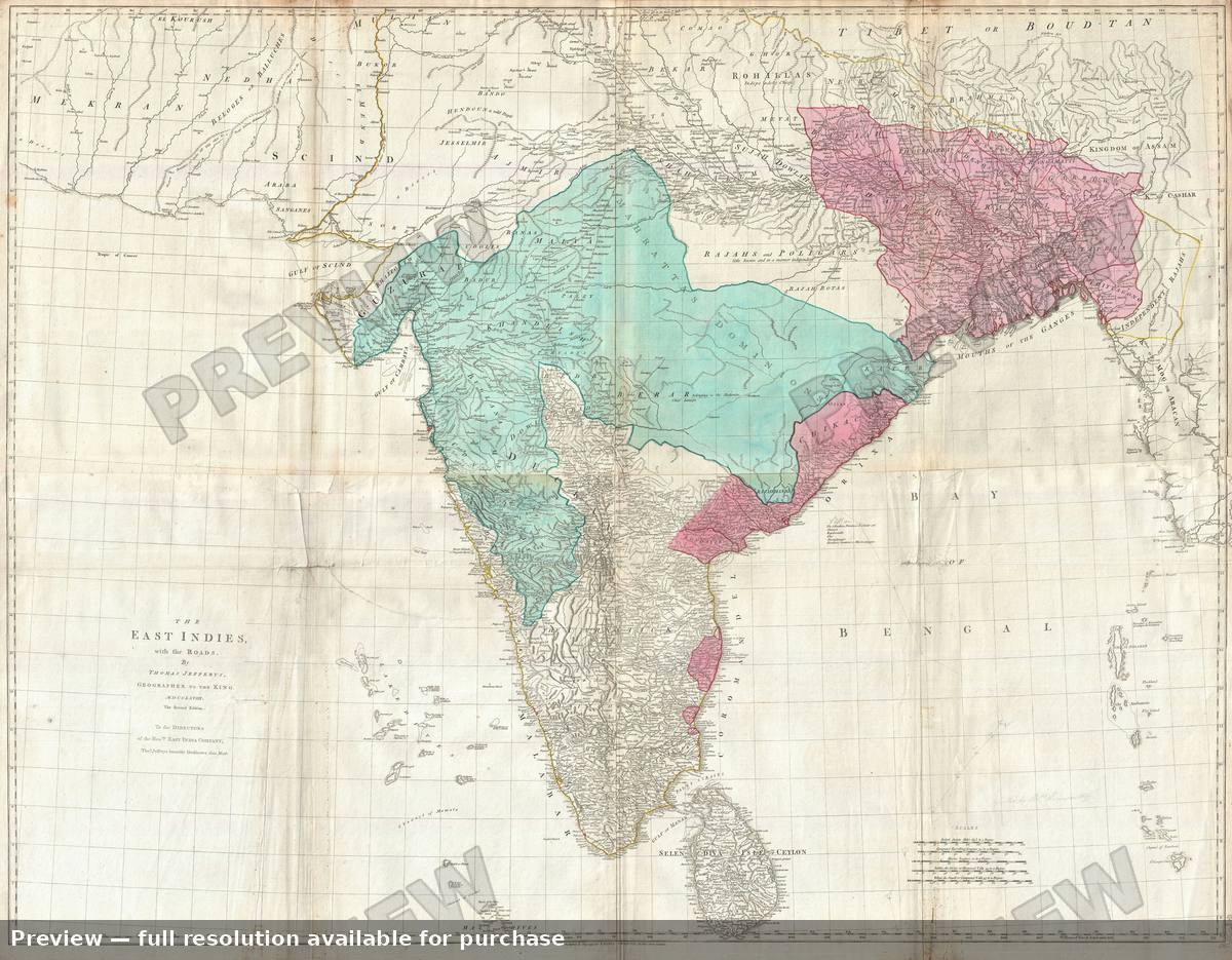 Antique map: India, 1768, 1768