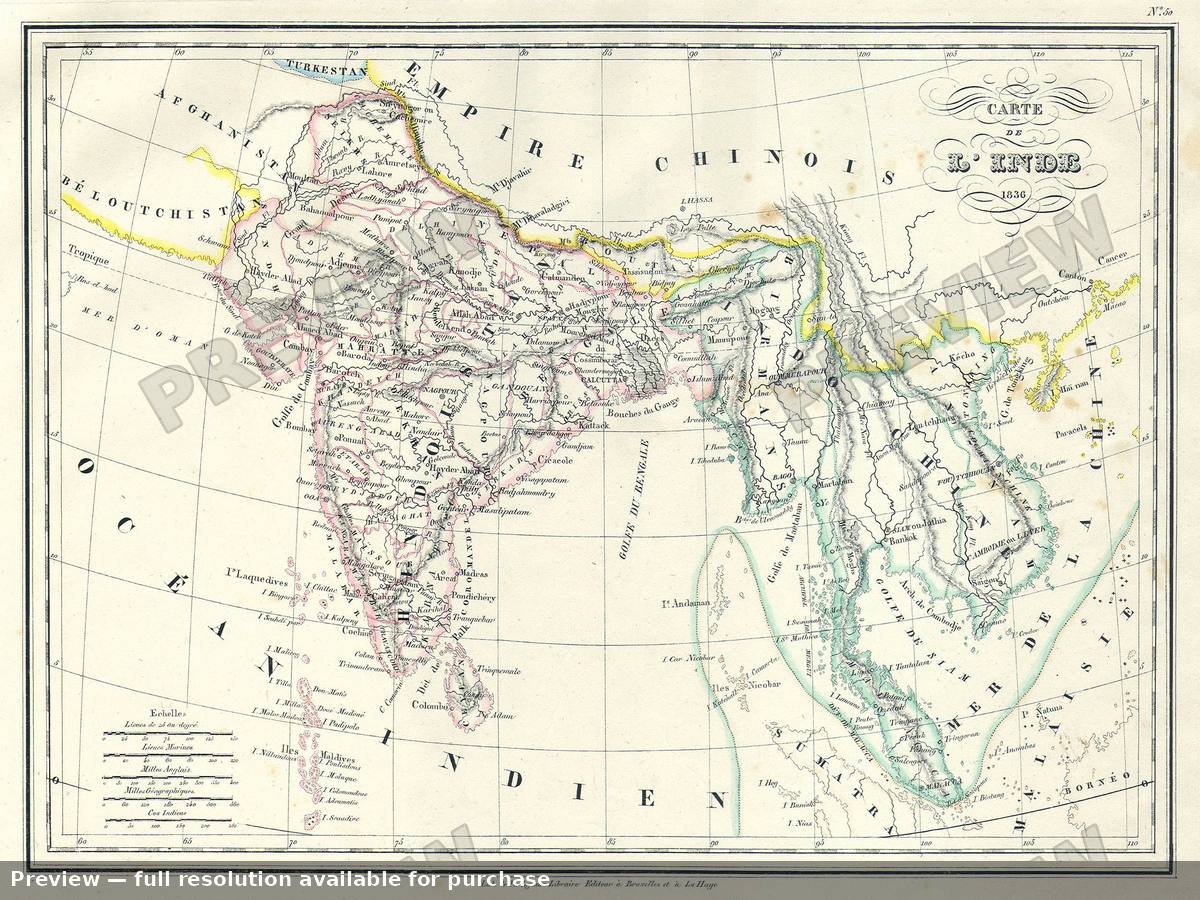 Antique map: India, 1837, 1837