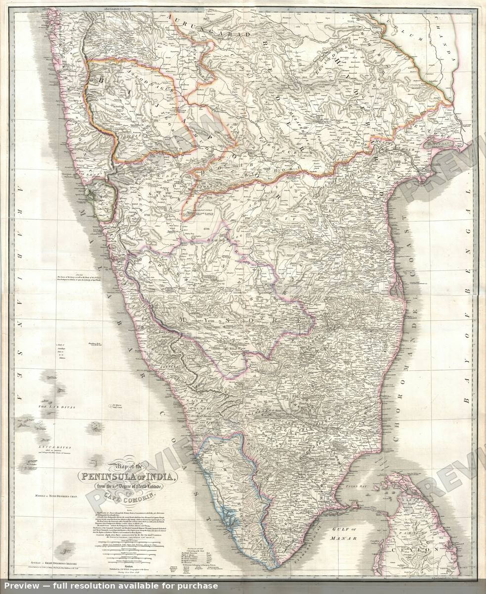 Antique map: India, 1838, 1838