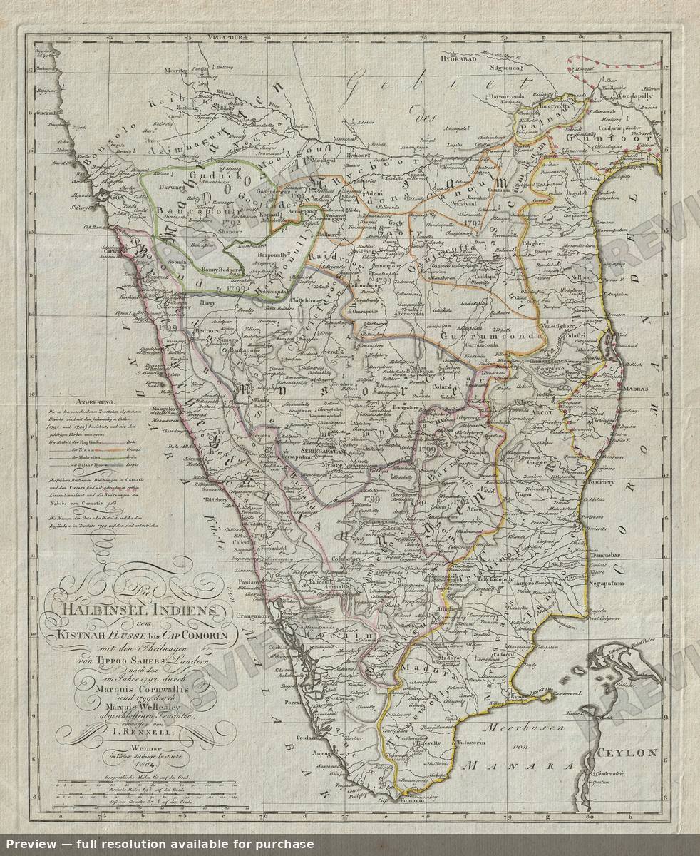 Antique map: India German, 1804, 1804