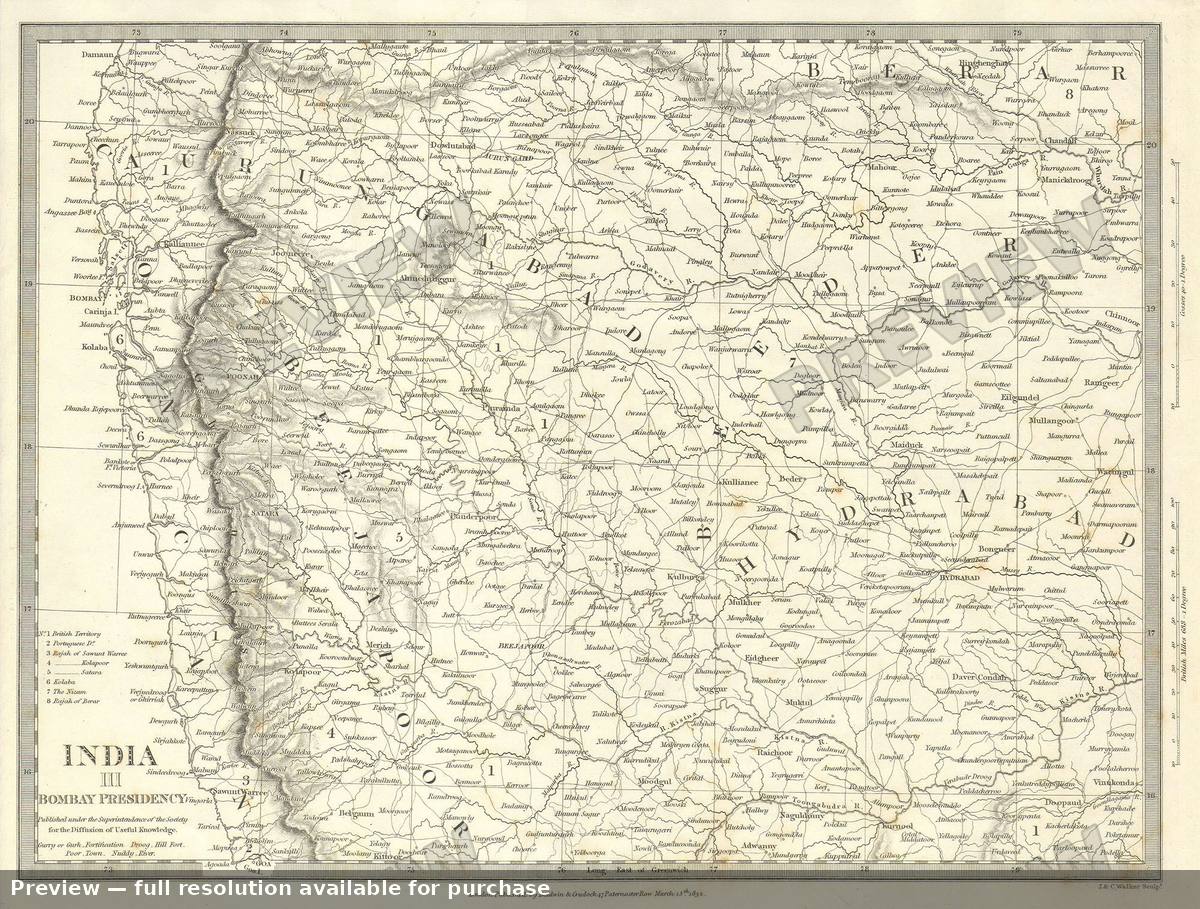 Antique map: India III, 1834, 1834