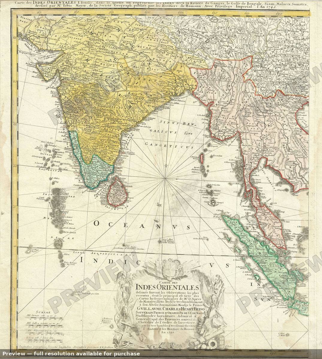 Antique map: India Nepal, 1748, 1748