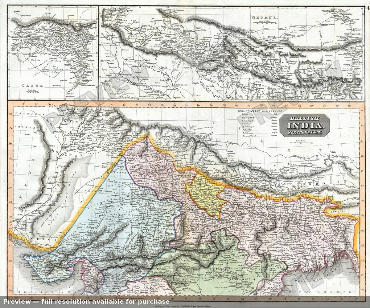 Antique map: India Nepal, 1814, 1814