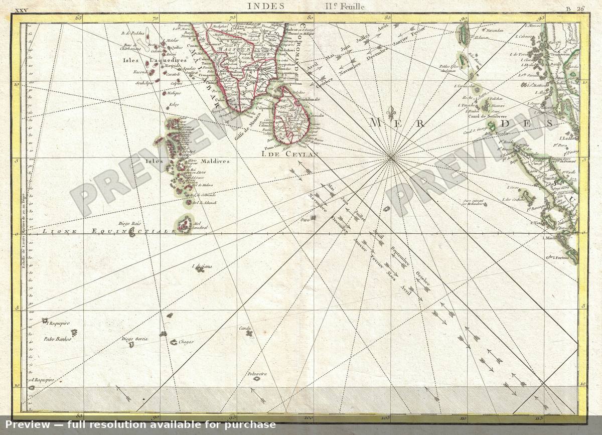 Antique map: India South, 1770, 1770