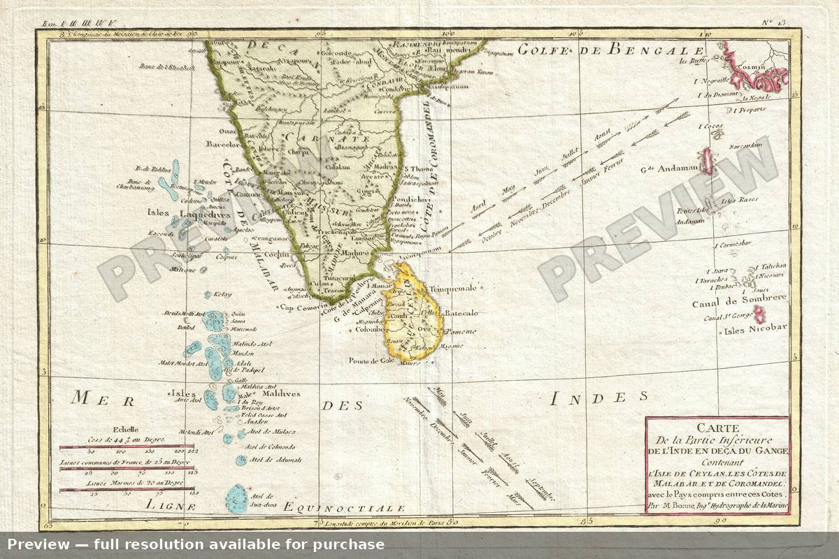 Antique map: India South, 1780, 1780