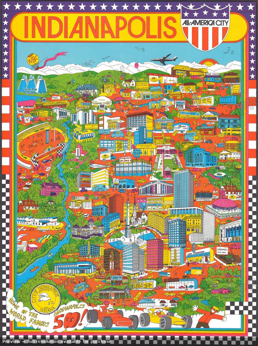 Antique map: Indianapolis, 1971, 1971