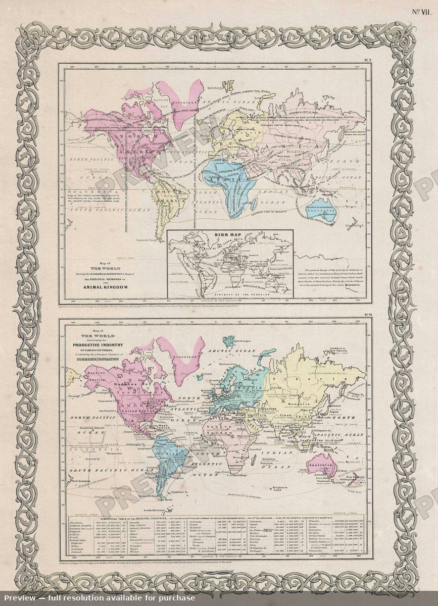 Antique map: Industry Animal, 1857