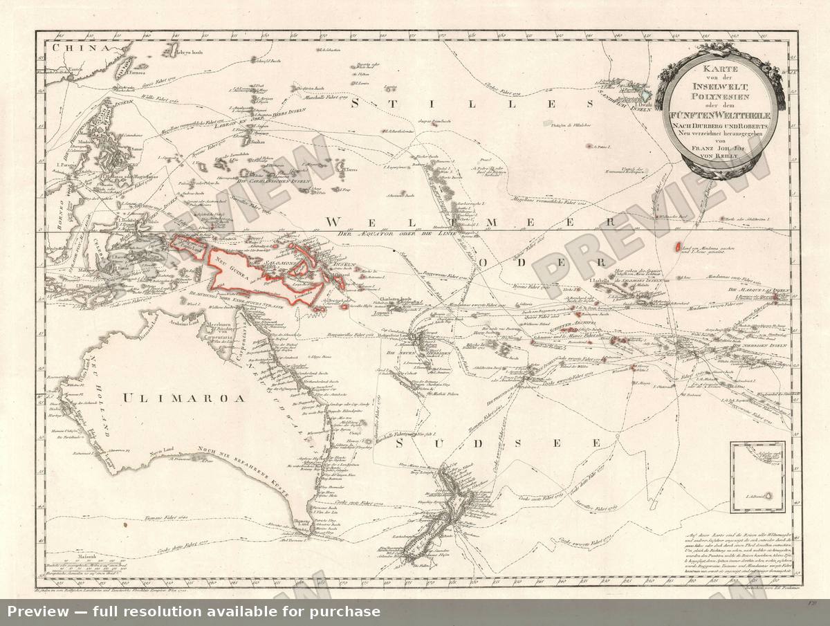 Antique map: Inselwelt Polynesien, 1796