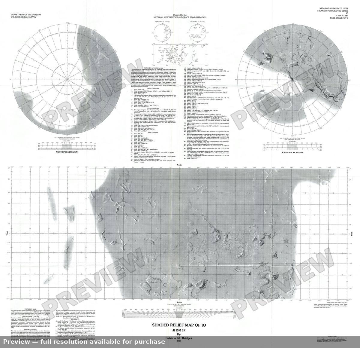 Antique map: Io Relief, 1987, 1987