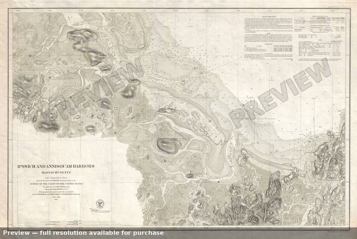 Antique map: Ipswich Annisquam 3, 1857, 1857