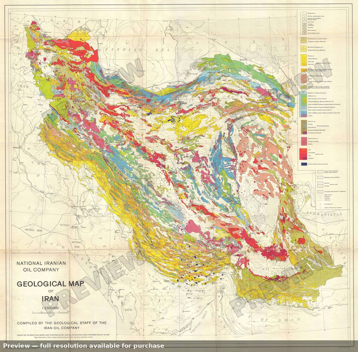 Antique map: Iran Geological Map, 1957, 1957