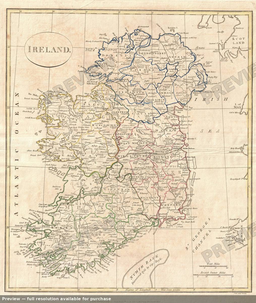 Antique map: Ireland, 1799, 1799