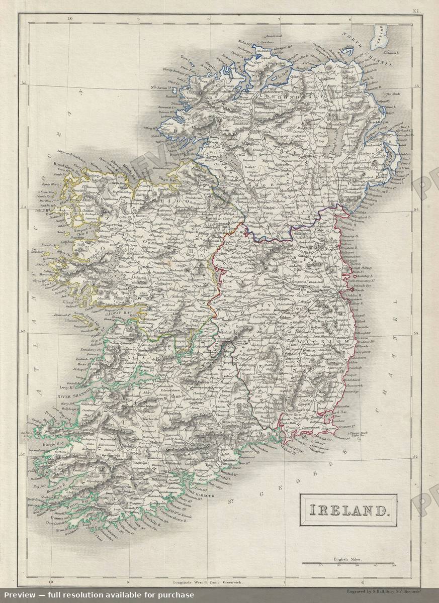 Antique map: Ireland Province, 1840, 1840