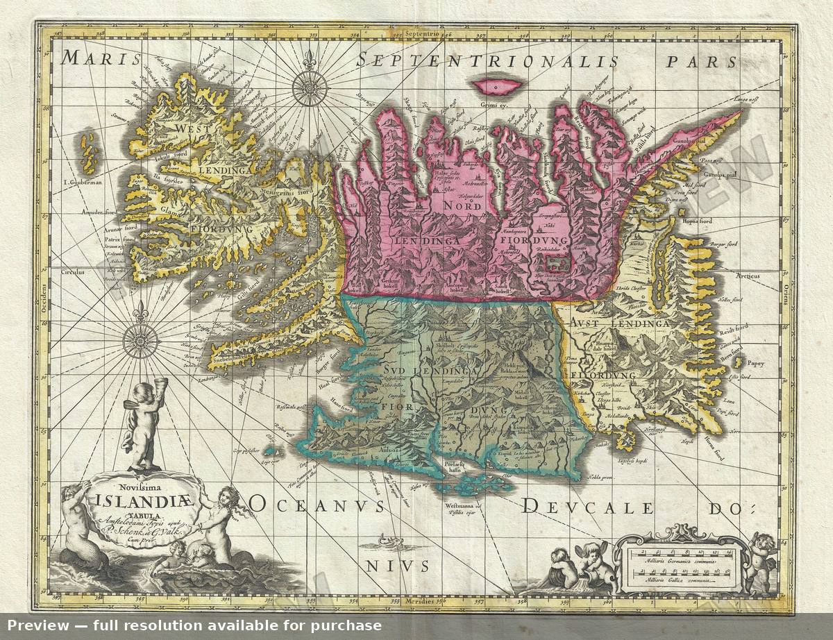 Antique map: Islandiae, 1680